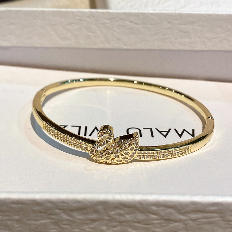 Swan Fashion Jewelry Charmer Bracelet - 15-16cm., Gold